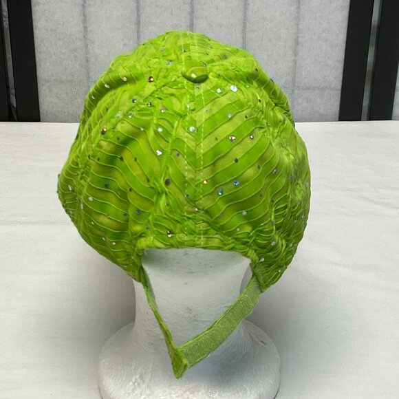 Something Special Burnout Glittery Lined Velcro Strap Baseball Trucker Cap Green - Picture 4 of 9